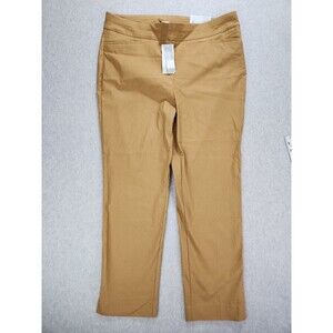 NEW Chico's So Slimming Bridget slim leg crop Ankle pants size 16 Camel Tan SOFT